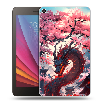 Силиконовый чехол на Huawei MediaPad T1 7.0 с принтом Дракон Японский