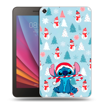 Силиконовый чехол на Huawei MediaPad T1 7.0 с принтом Стич Новый год Силиконовый чехол на Huawei MediaPad T1 7.0 с принтом Стич Новый год