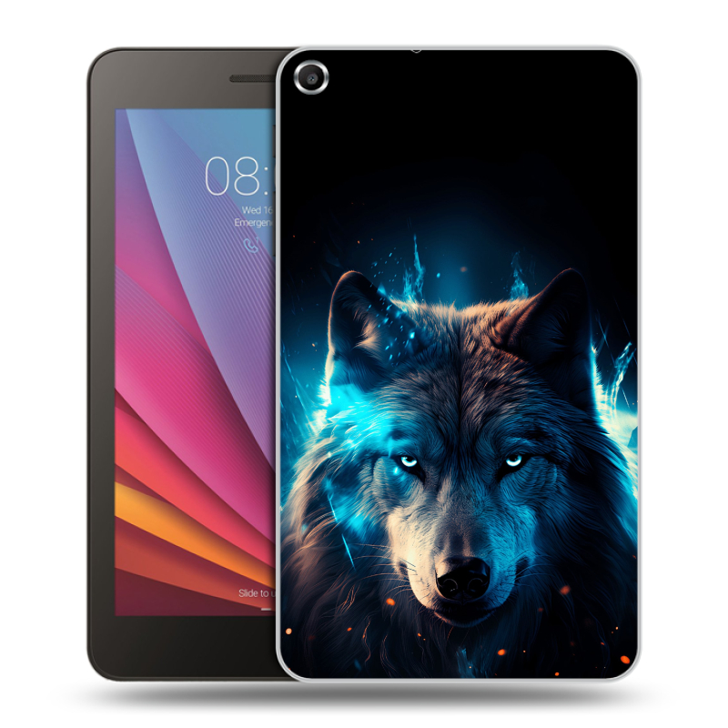 Силиконовый чехол на Huawei MediaPad T1 7.0 с принтом Волк ночной Силиконовый чехол на Huawei MediaPad T1 7.0 с принтом Волк ночной