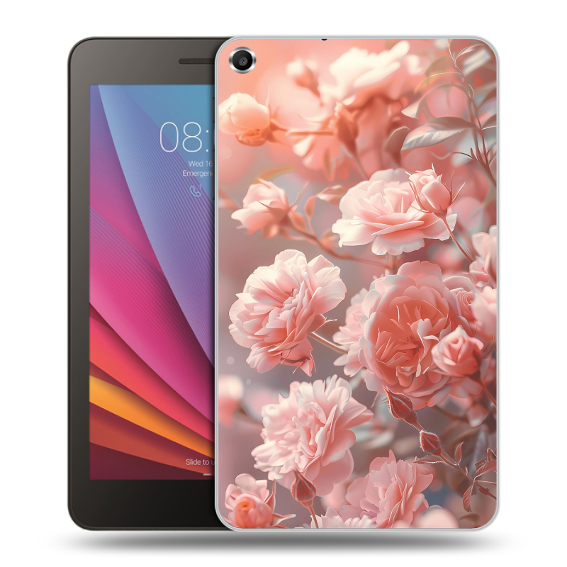 Силиконовый чехол на Huawei MediaPad T1 7.0 с принтом Розовые розы Силиконовый чехол на Huawei MediaPad T1 7.0 с принтом Розовые розы