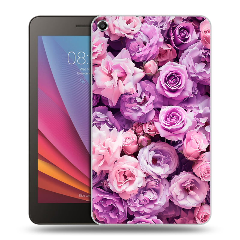 Силиконовый чехол на Huawei MediaPad T1 7.0 с принтом лавандовые розы Силиконовый чехол на Huawei MediaPad T1 7.0 с принтом лавандовые розы