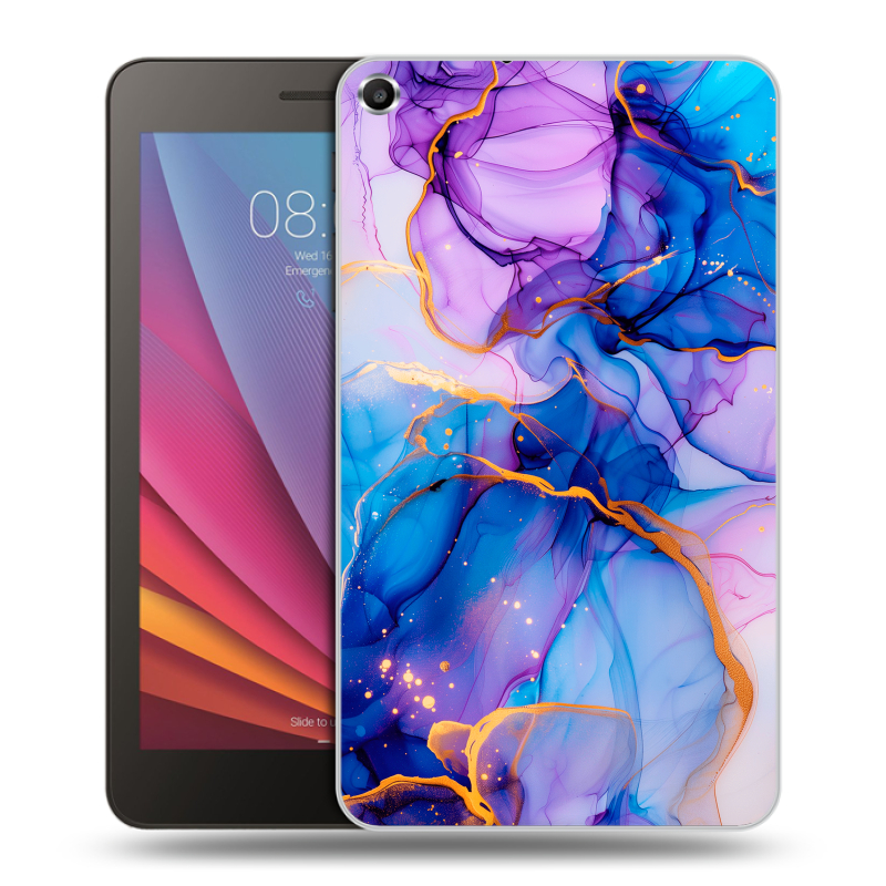 Силиконовый чехол на планшета Huawei MediaPad T1 7.0 с принтом синий мрамор Силиконовый чехол на планшета Huawei MediaPad T1 7.0 с принтом синий мрамор