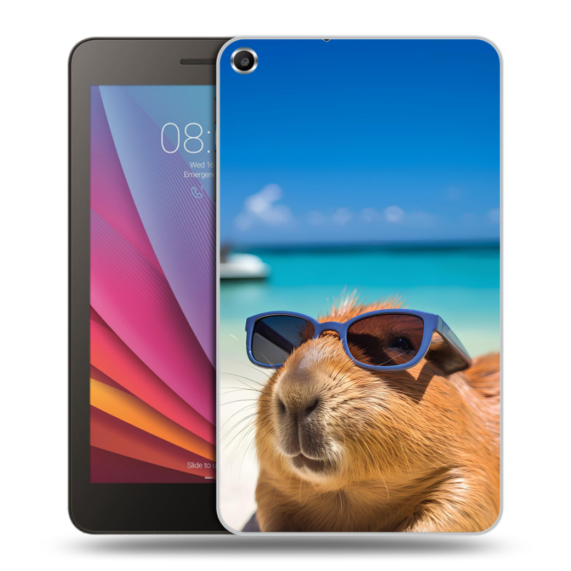 Силиконовый чехол на Huawei MediaPad T1 7.0 с принтом Капибара Силиконовый чехол на Huawei MediaPad T1 7.0 с принтом Капибара