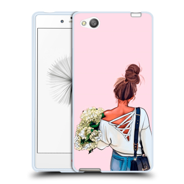 Силиконовый чехол на ZTE Nubia Z9 Mini с принтом Девушка и букет Силиконовый чехол на ZTE Nubia Z9 Mini с принтом Девушка и букет