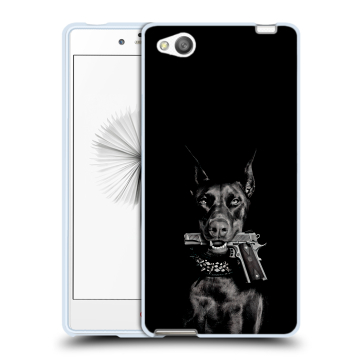 Силиконовый чехол на ZTE Nubia Z9 Mini с принтом Доберман и пистолет Силиконовый чехол на ZTE Nubia Z9 Mini с принтом Доберман и пистолет