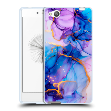 Силиконовый чехол на ZTE Nubia Z9 Mini с принтом синий мрамор