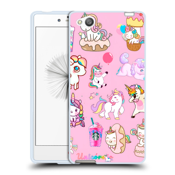 Силиконовый чехол на ZTE Nubia Z9 Mini с принтом розовые единороги