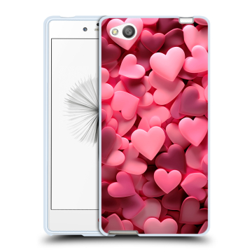 Силиконовый чехол на ZTE Nubia Z9 Mini с принтом розовые сердечки