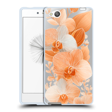 Силиконовый чехол на ZTE Nubia Z9 Mini с принтом Бежевые цветы