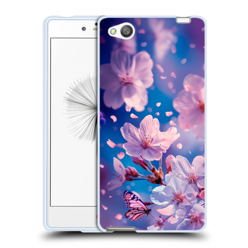 Силиконовый чехол на ZTE Nubia Z9 Mini с принтом цветы бабочки Силиконовый чехол на ZTE Nubia Z9 Mini с принтом цветы бабочки