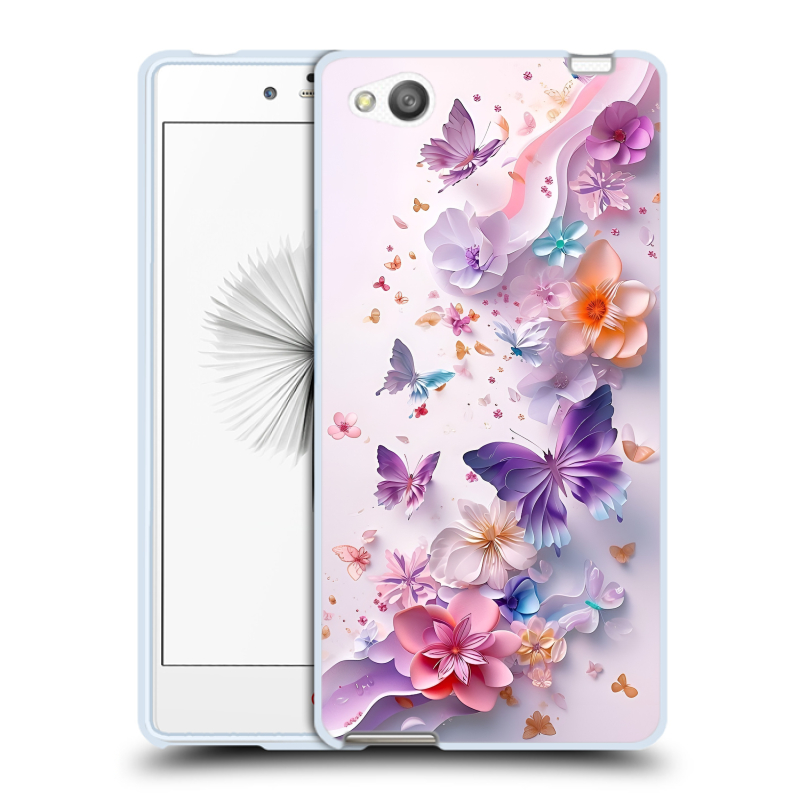 Пластиковый чехол на ZTE Nubia Z9 Mini с принтом цветы бабочки Пластиковый чехол на ZTE Nubia Z9 Mini с принтом цветы бабочки