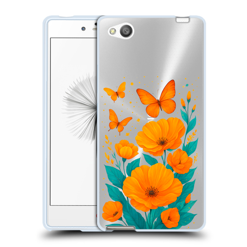 Силиконовый чехол на ZTE Nubia Z9 Mini с принтом цветы бабочки Силиконовый чехол на ZTE Nubia Z9 Mini с принтом цветы бабочки
