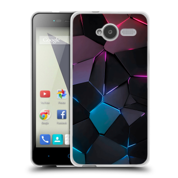 Силиконовый чехол на ZTE Blade L3 с принтом Геометрия неона