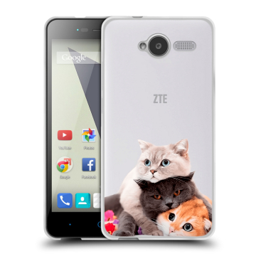 Силиконовый чехол на ZTE Blade L3 с принтом Кошки