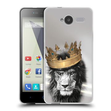 Силиконовый чехол на ZTE Blade L3 с принтом Лев с короной