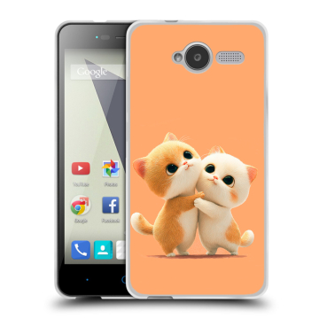 Силиконовый чехол на ZTE Blade L3 с принтом Милые котики