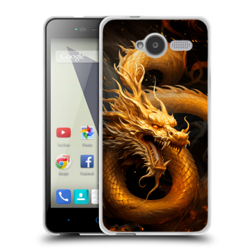 Силиконовый чехол на ZTE Blade L3 с принтом Золотой дракон Силиконовый чехол на ZTE Blade L3 с принтом Золотой дракон