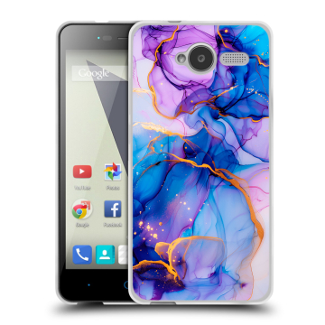 Силиконовый чехол на ZTE Blade L3 с принтом синий мрамор