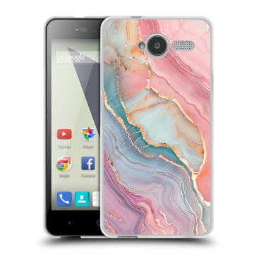 Силиконовый чехол на ZTE Blade L3 с принтом розовый мрамор