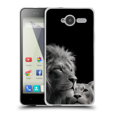 Силиконовый чехол на ZTE Blade L3 с принтом Лев кошки