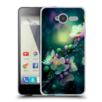 Силиконовый чехол на ZTE Blade L3 с принтом Цветы и мрамор