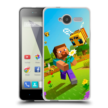 Силиконовый чехол на ZTE Blade L3 с принтом Майнкрафт Minecraft