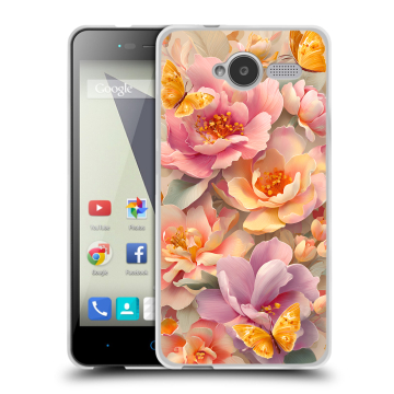 Силиконовый чехол на ZTE Blade L3 с принтом Цветы и бабочки