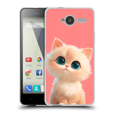 Силиконовый чехол на ZTE Blade L3 с принтом Розовый котенок