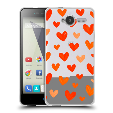 Силиконовый чехол на ZTE Blade L3 с принтом Сердечки