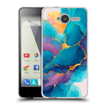 Силиконовый чехол на ZTE Blade L3 с принтом Мрамор блестки