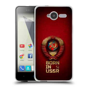 Силиконовый чехол на ZTE Blade L3 с принтом Флаг Герб СССР
