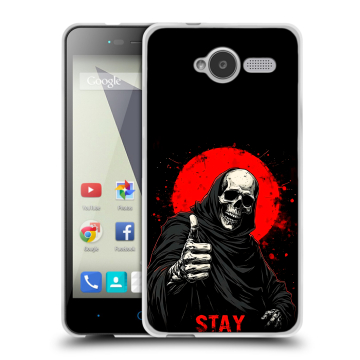 Силиконовый чехол на ZTE Blade L3 с принтом смешной скелет