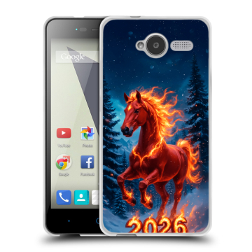 Силиконовый чехол на ZTE Blade L3 с принтом Новый год коня