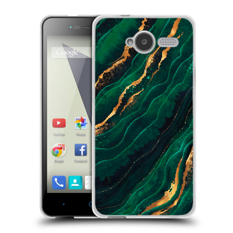 Пластиковый чехол на ZTE Blade L3 с принтом Мрамор зеленое золото Пластиковый чехол на ZTE Blade L3 с принтом Мрамор зеленое золото