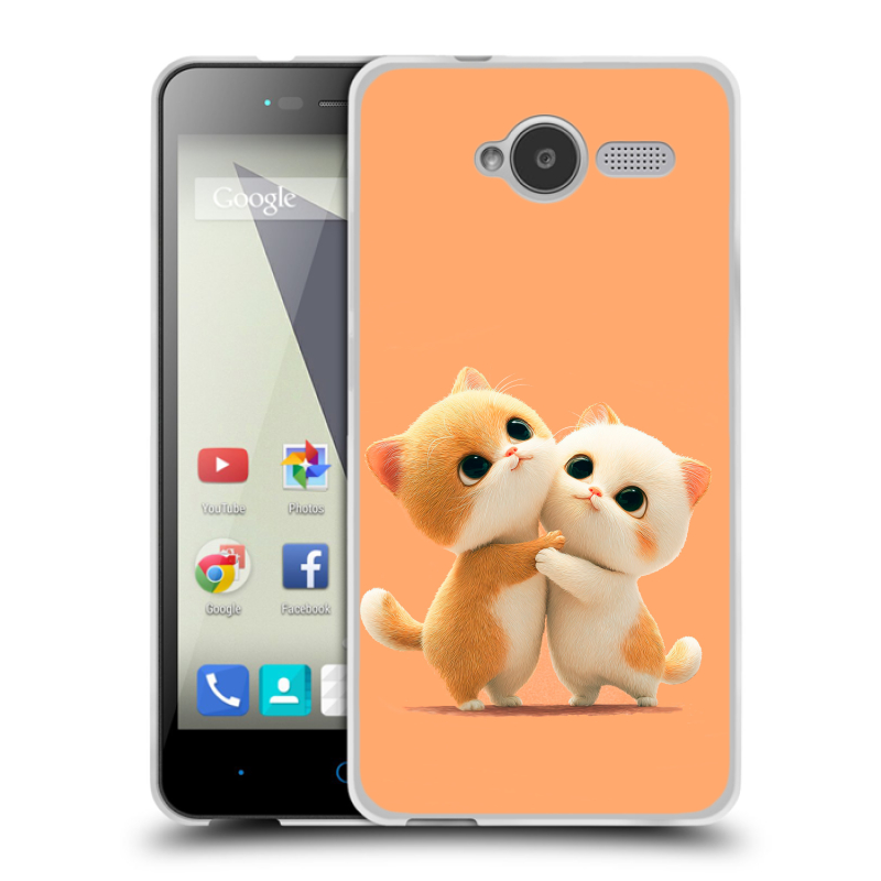 Пластиковый чехол на ZTE Blade L3 с принтом Милые котики Пластиковый чехол на ZTE Blade L3 с принтом Милые котики
