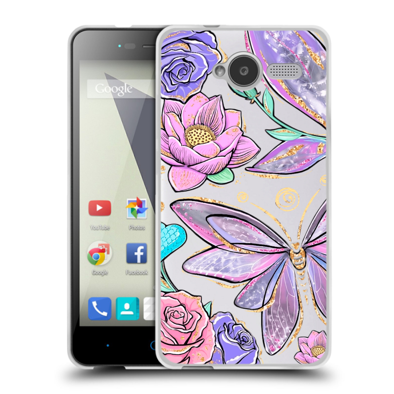 Силиконовый чехол на ZTE Blade L3 с принтом Бабочки и цветы Силиконовый чехол на ZTE Blade L3 с принтом Бабочки и цветы