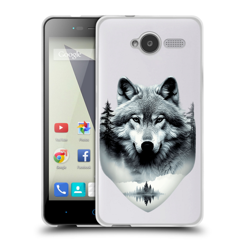 Пластиковый чехол на ZTE Blade L3 с принтом Волк в лесу Пластиковый чехол на ZTE Blade L3 с принтом Волк в лесу