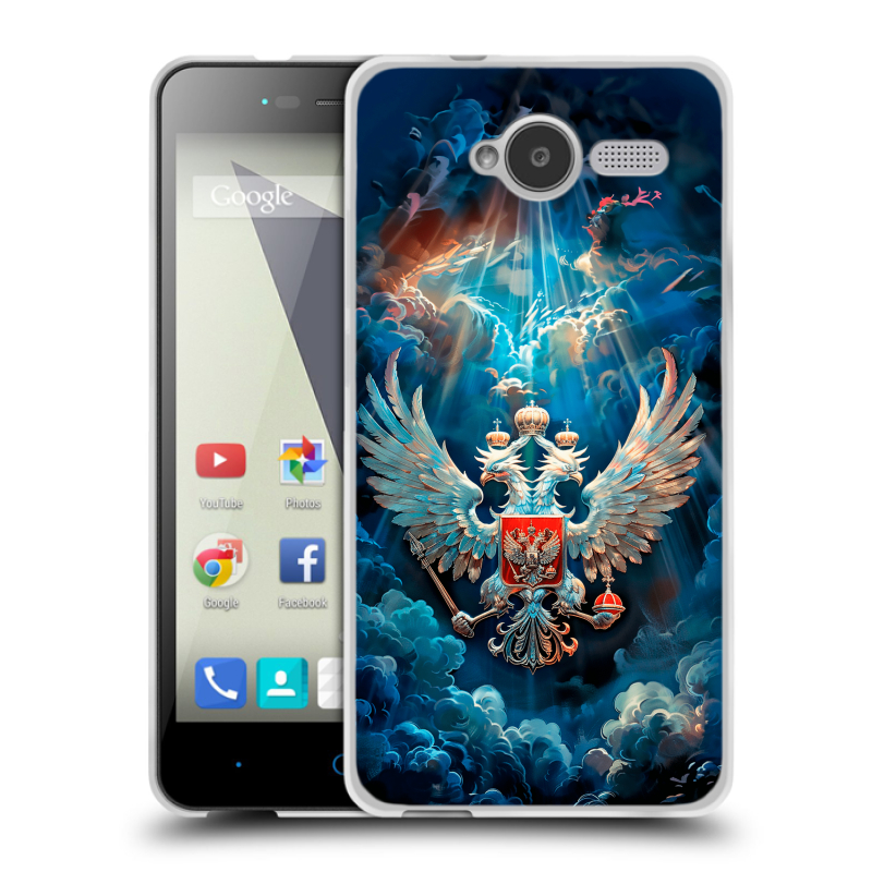Силиконовый чехол на ZTE Blade L3 с принтом Герб флаг России Силиконовый чехол на ZTE Blade L3 с принтом Герб флаг России
