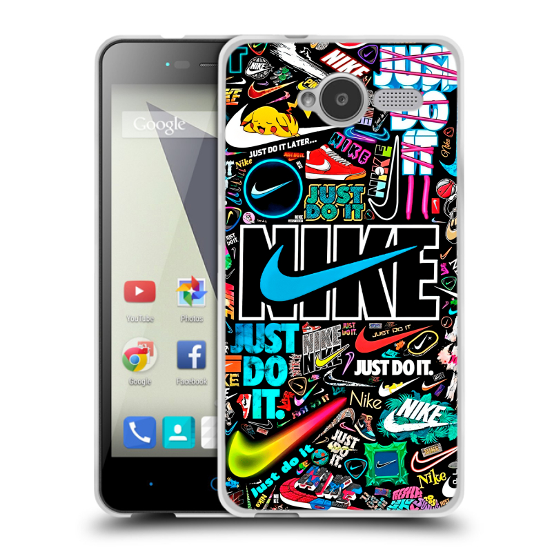 Силиконовый чехол на ZTE Blade L3 с принтом найк nike черный Силиконовый чехол на ZTE Blade L3 с принтом найк nike черный