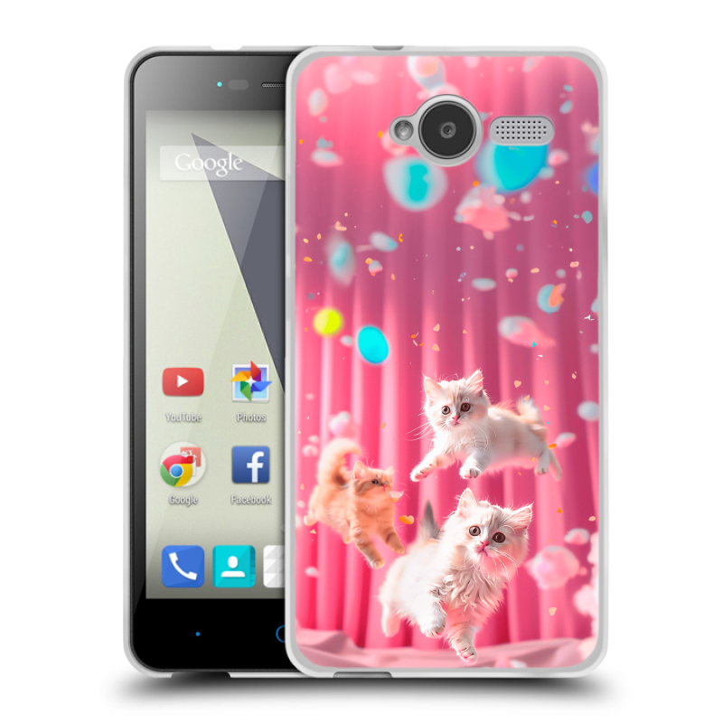 Пластиковый чехол на ZTE Blade L3 с принтом милые котики Пластиковый чехол на ZTE Blade L3 с принтом милые котики