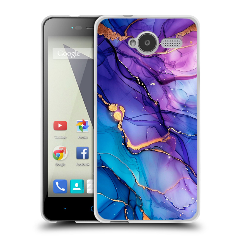 Пластиковый чехол на ZTE Blade L3 с принтом синий мрамор Пластиковый чехол на ZTE Blade L3 с принтом синий мрамор
