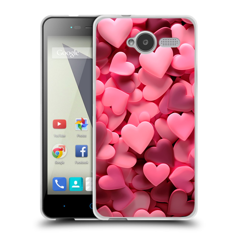 Пластиковый чехол на ZTE Blade L3 с принтом розовые сердечки Пластиковый чехол на ZTE Blade L3 с принтом розовые сердечки