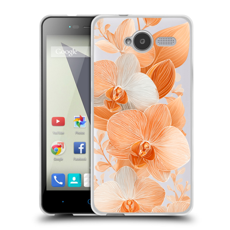 Пластиковый чехол на ZTE Blade L3 с принтом Бежевые цветы Пластиковый чехол на ZTE Blade L3 с принтом Бежевые цветы