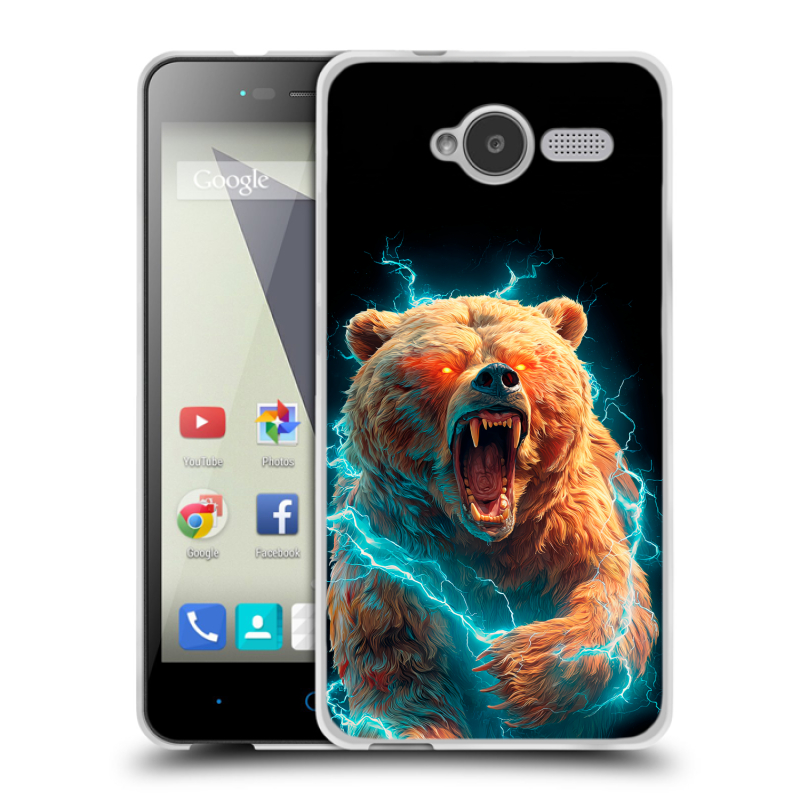 Силиконовый чехол на ZTE Blade L3 с принтом Медведь Силиконовый чехол на ZTE Blade L3 с принтом Медведь