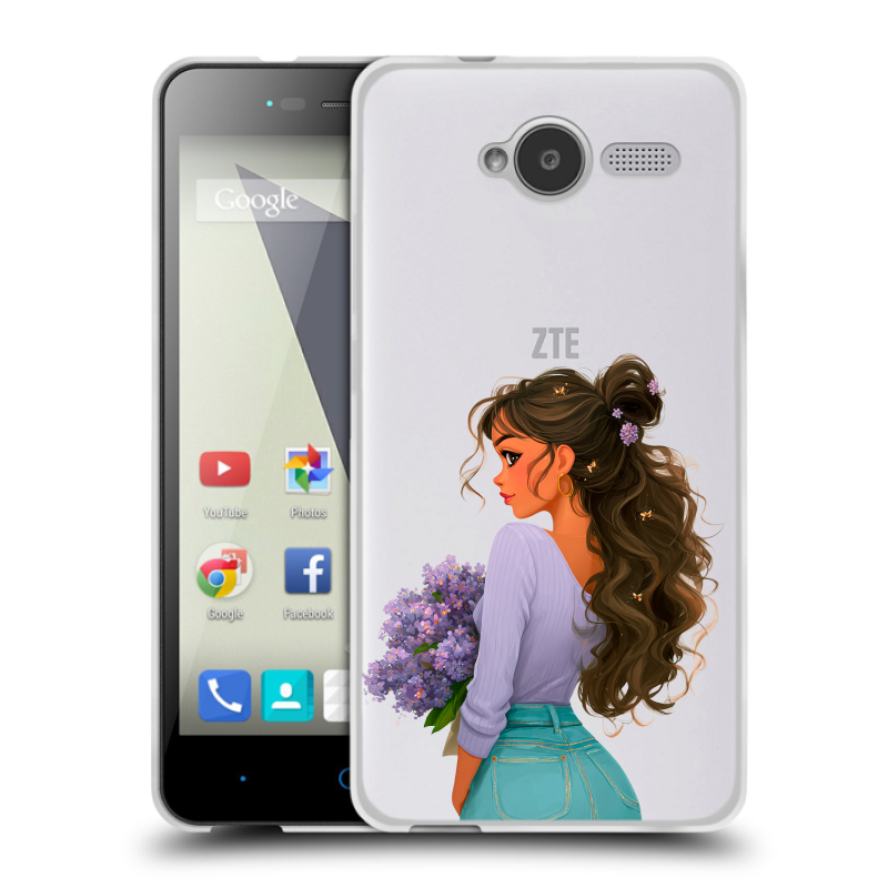 Пластиковый чехол на ZTE Blade L3 с принтом девушка цветы Пластиковый чехол на ZTE Blade L3 с принтом девушка цветы