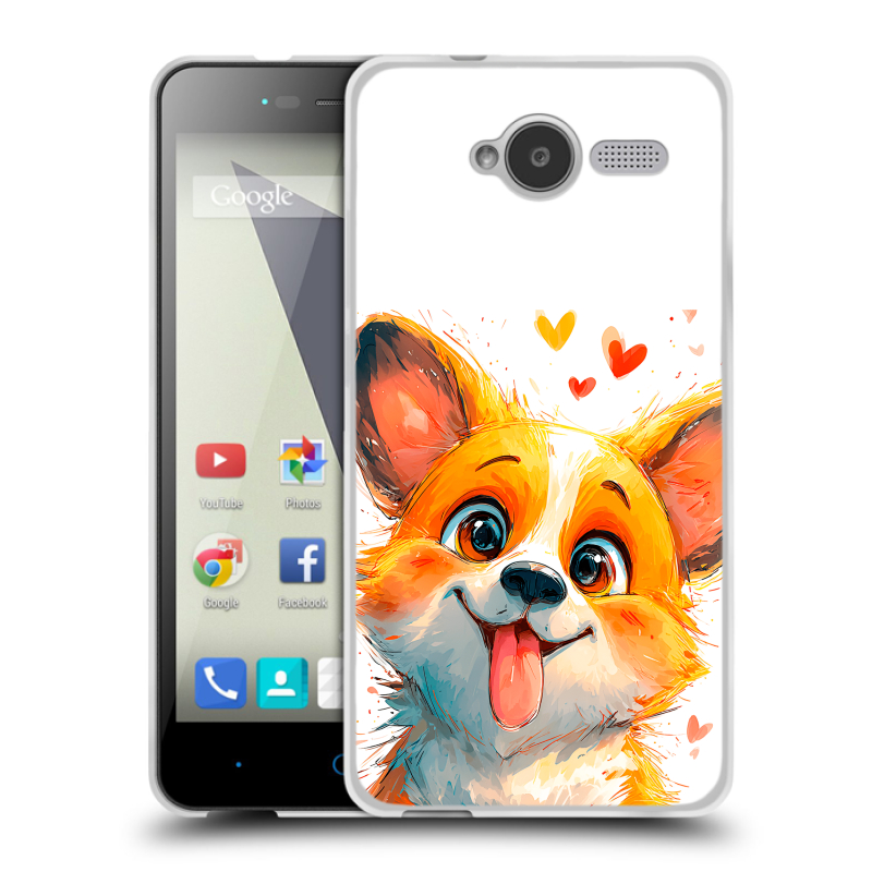 Пластиковый чехол на ZTE Blade L3 с принтом корги Пластиковый чехол на ZTE Blade L3 с принтом корги