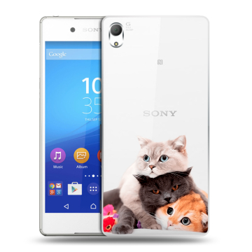 Пластиковый чехол на Sony Xperia Z3+ с принтом Кошки Пластиковый чехол на Sony Xperia Z3+ с принтом Кошки