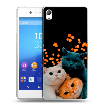 Пластиковый чехол на Sony Xperia Z3+ с принтом Кошки Пластиковый чехол на Sony Xperia Z3+ с принтом Кошки