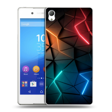 Пластиковый чехол на Sony Xperia Z3+ с принтом Абстракция неон Пластиковый чехол на Sony Xperia Z3+ с принтом Абстракция неон