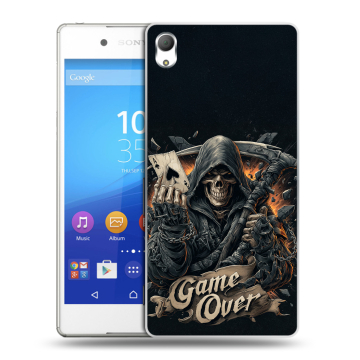 Пластиковый чехол на Sony Xperia Z3+ с принтом Скелет карты Пластиковый чехол на Sony Xperia Z3+ с принтом Скелет карты